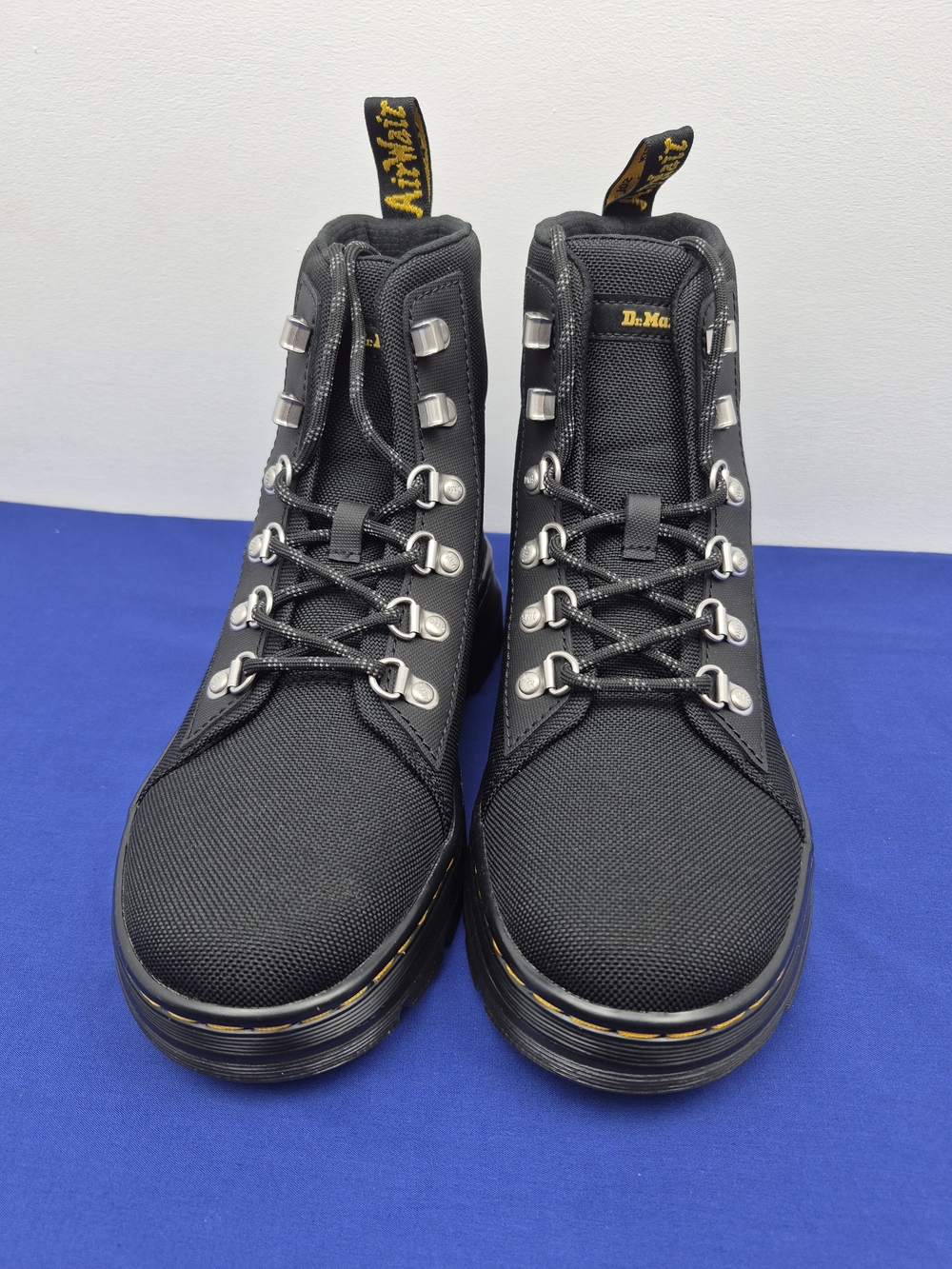 Dr. Martens Combs W Black Canvas Combat Boots Lace Up Women's US 7